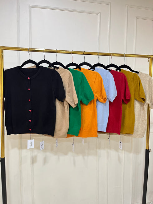Women Knitted Short Sleeves Tops